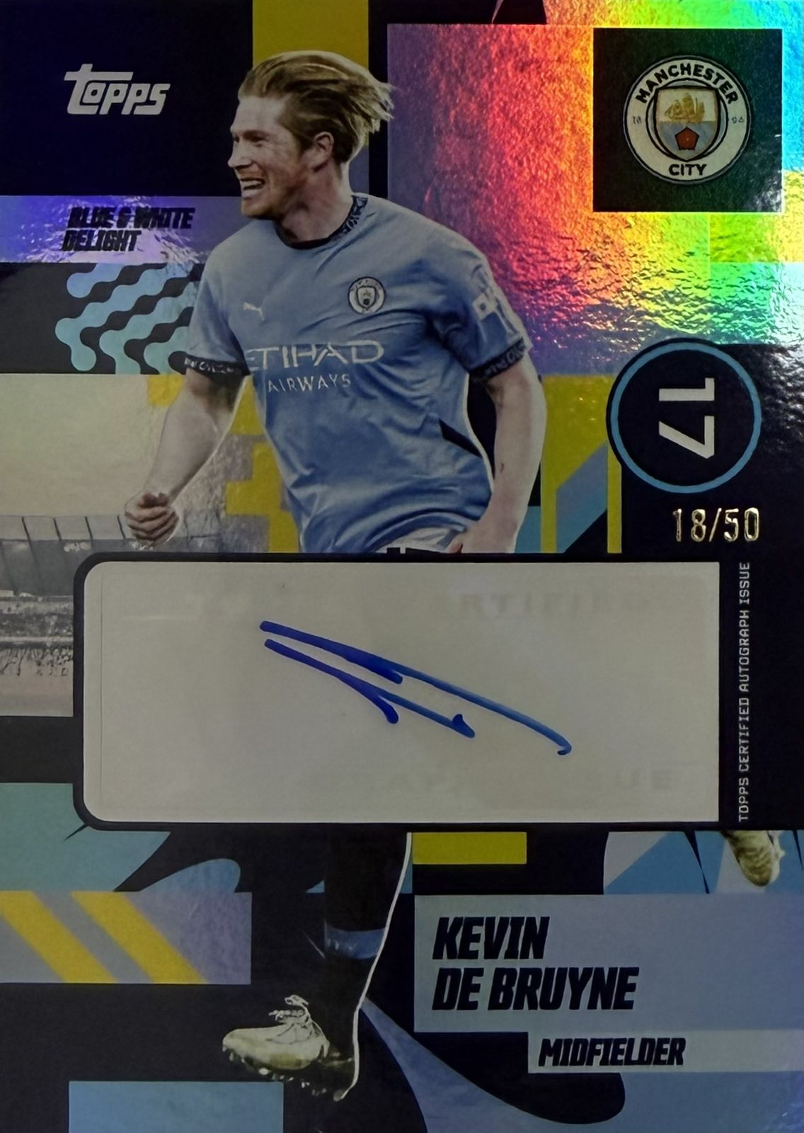 Kevin De Bruyne Autograph Numbered /50 Topps Team Set