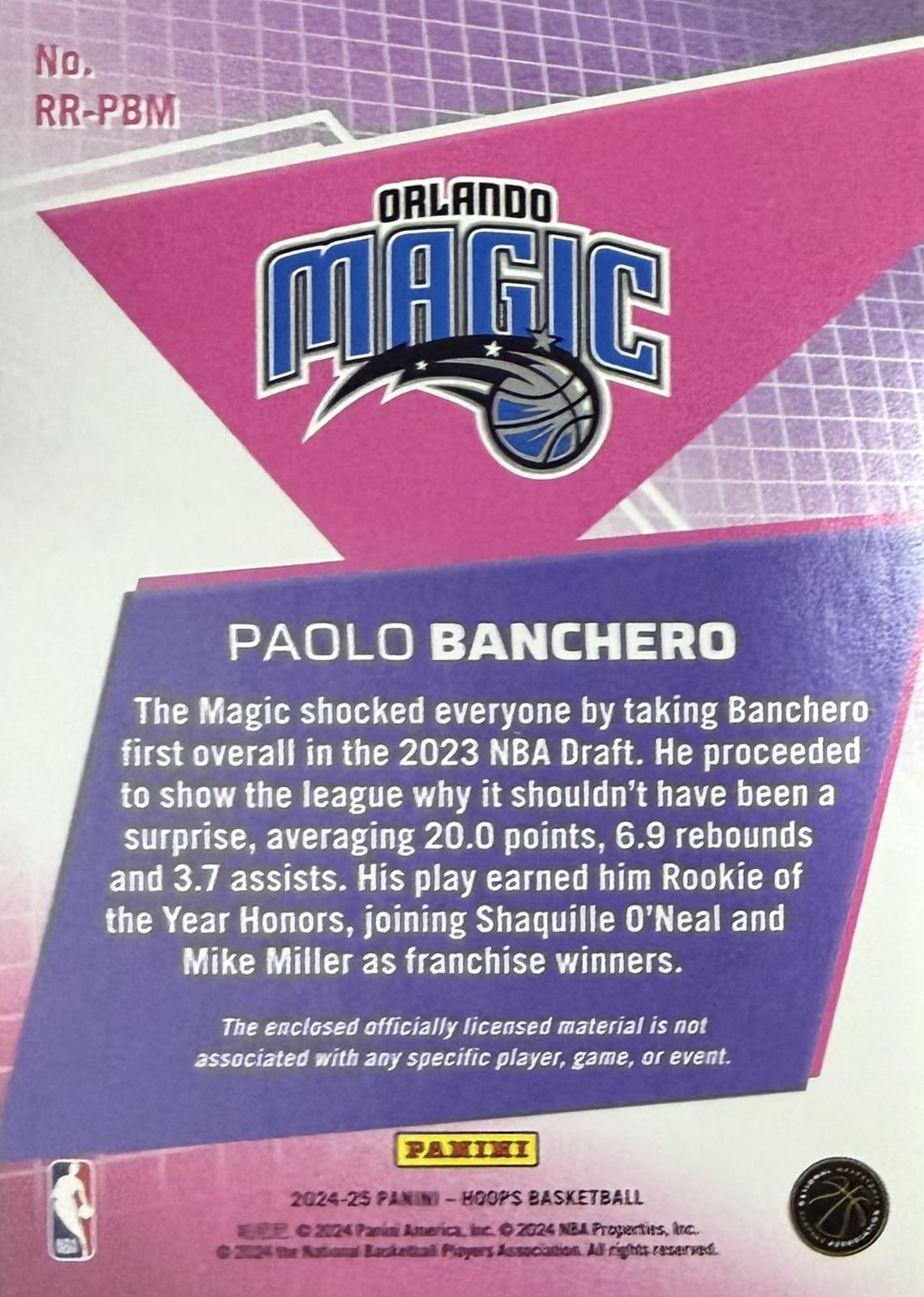 Paolo Banchero Patch Panini NBA Hoops