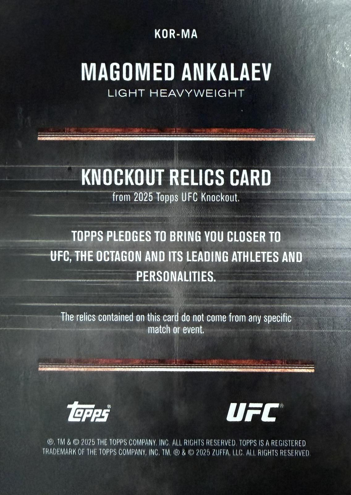 Magomed Ankalaev Fighter-Worn Patch Topps Knockout