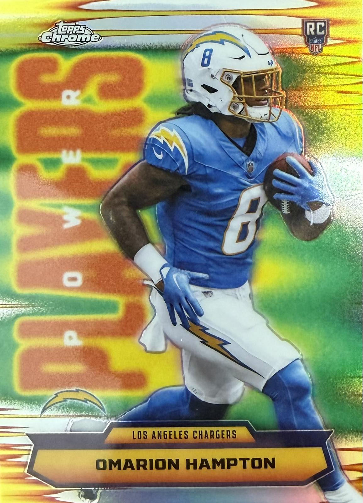 Omarion Hampton Rookie Power Players Refractor Topps Chrome NFL