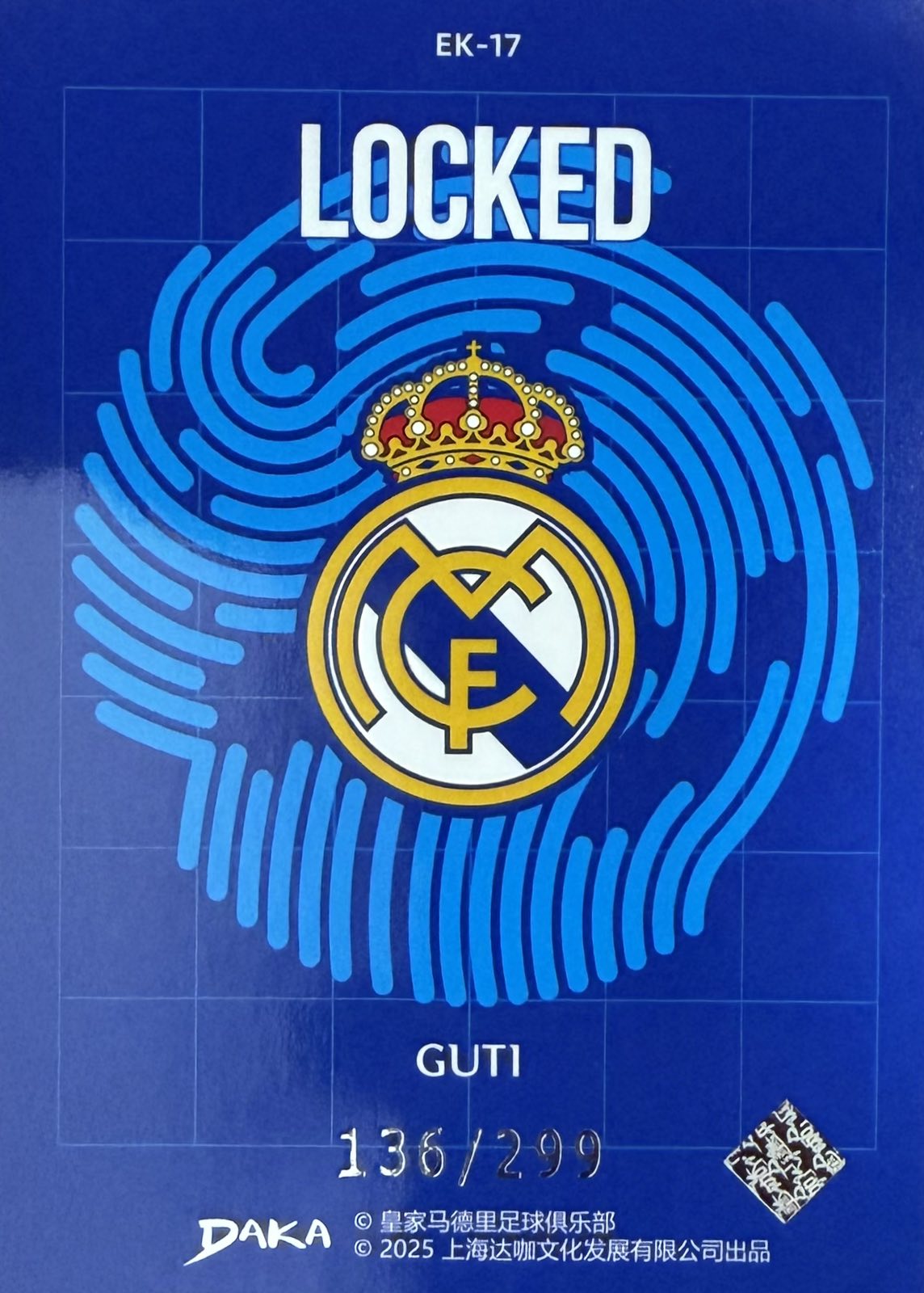 Guti Numbered /299 Daka Real Madrid