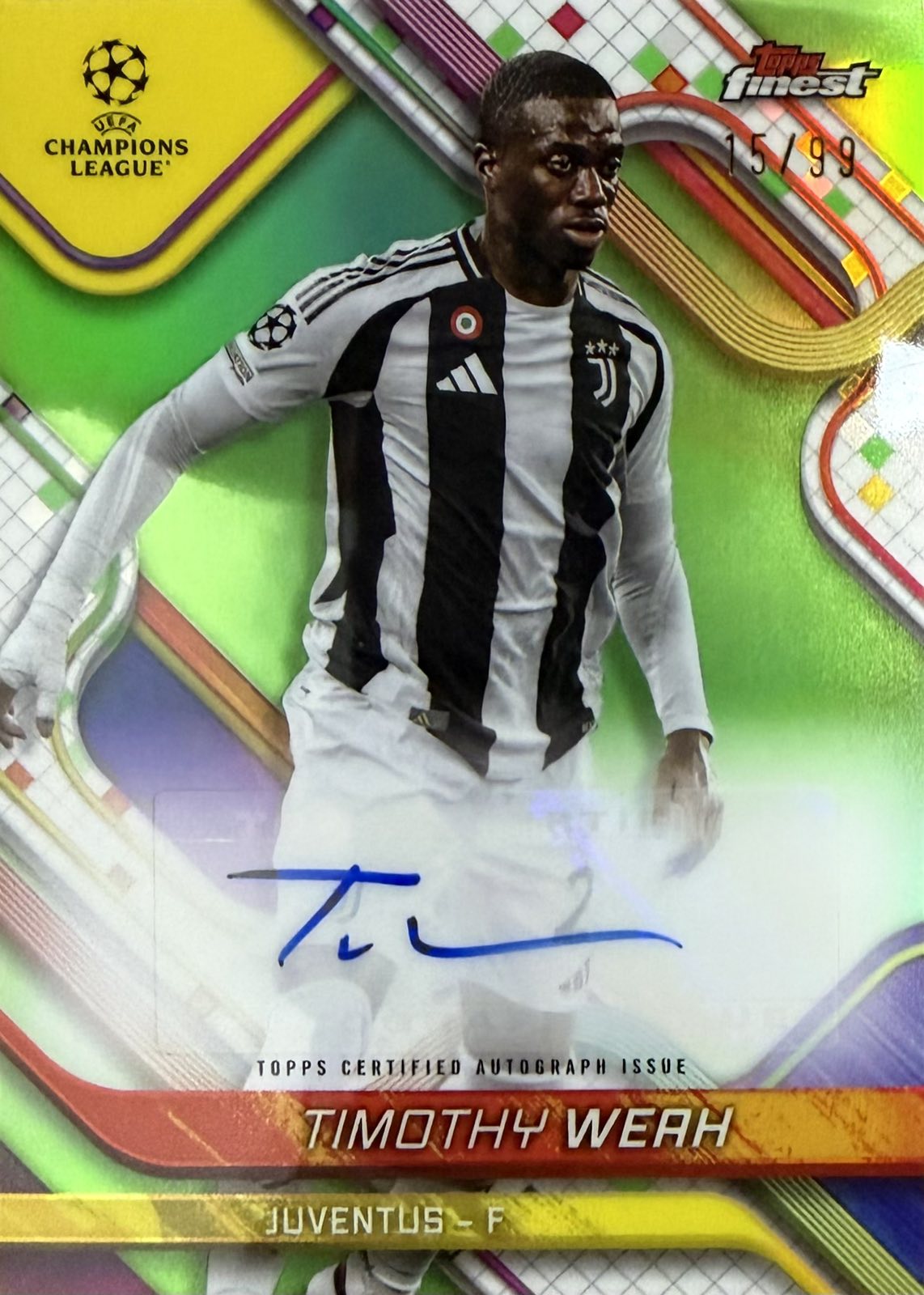 Timothy Weah Autograph Numbered /99 Topps Finest