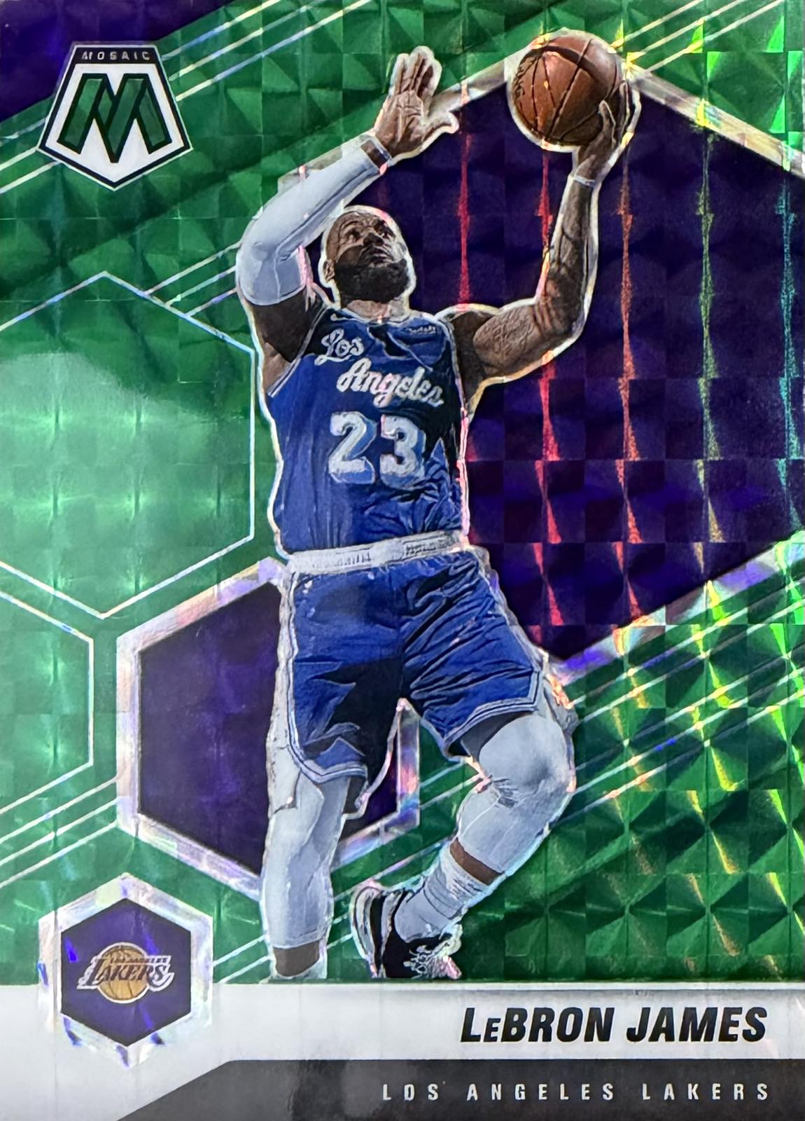 Lebron James Green Mosaic Prizm Panini Mosaic