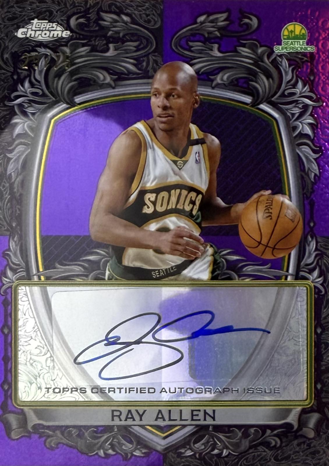 Ray Allen Autograph Numbered /75 Topps Chrome