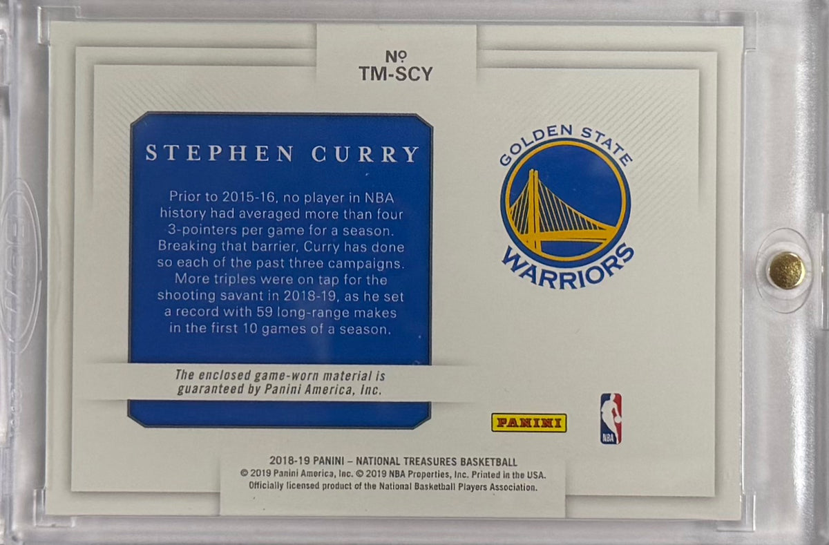 Stephen Curry Game-Worn Patch Numbered /99 Panini National Treasures
