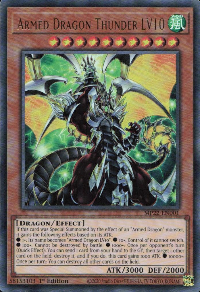 Armed Dragon Thunder LV10 Ultra Rare 2022 Tin of the Pharaoh's Gods MP22-EN001