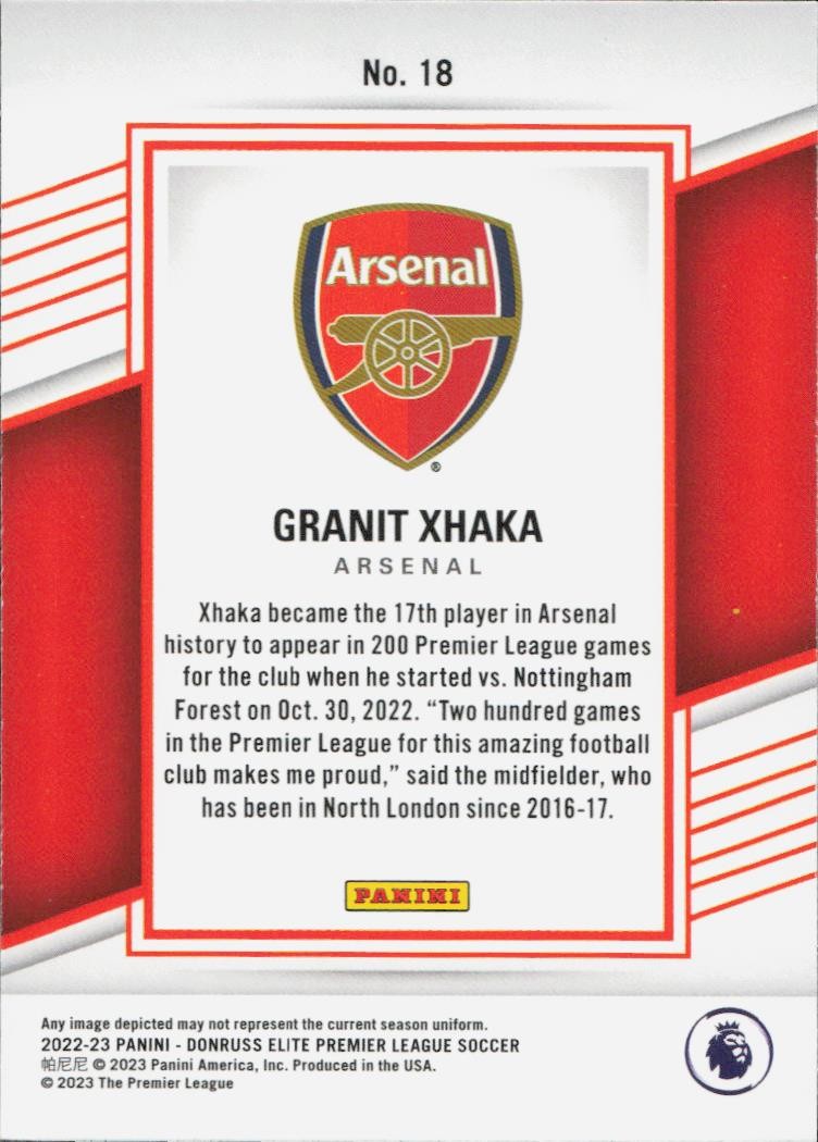 Granit Xhaka Donruss Elite Premier League Arsenal FC 18 2022-23