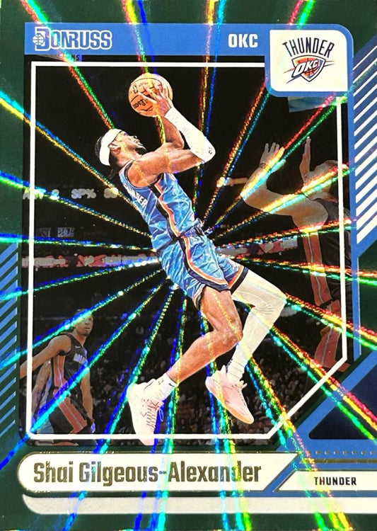 SHAI GILGEOUS-ALEXANDER 2024-25 DONRUSS BASKETBALL GREEN HOLO LASER