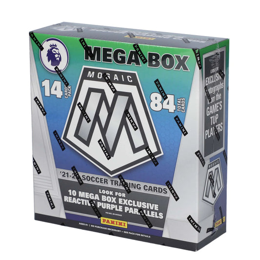 2021/22 Panini Mosaic Premier League EPL Soccer Mega Box (Reactive Gold)