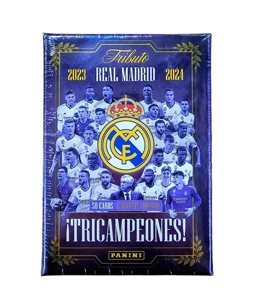 2023/24 Panini Real Madrid Tribute Three-Time Champion Soccer Hobby