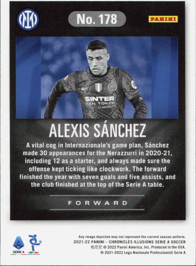 Alexis Sanchez Panini Chronicles - Illusions Serie A Inter Milan 178 2021-22 (Back)