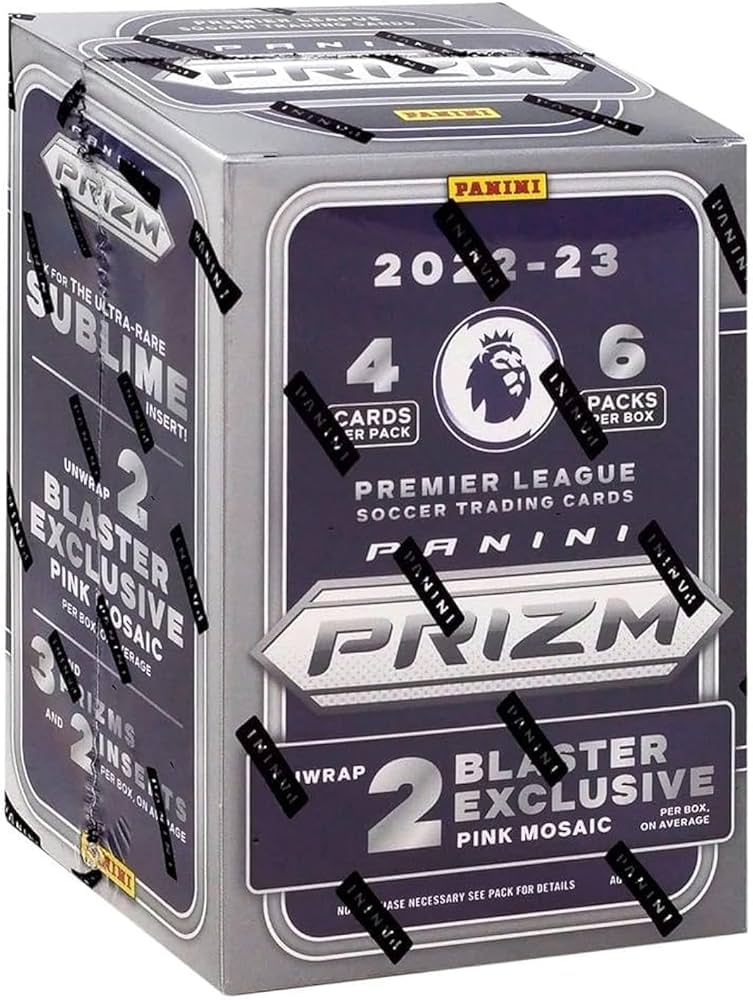 2022/23 Panini Prizm Premier League EPL Soccer 6-Pack Blaster (Pink Mosaic Prizms!)