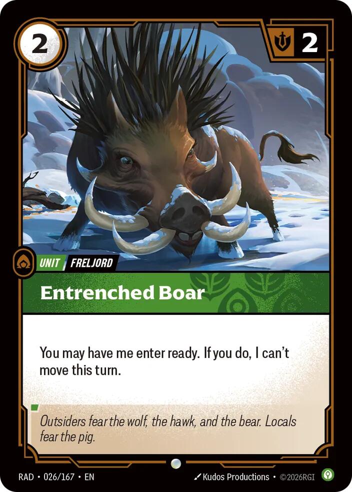 Entrenched Boar Common Radiance 026/167 NM