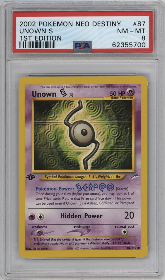 Unown [S] (NDE 87)(GRADED)(PSA)