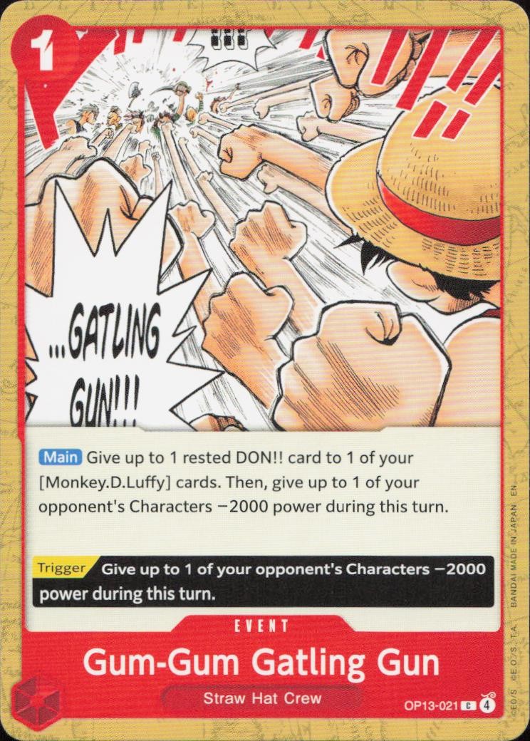 Gum-Gum Gatling Gun C Carrying On His Will OP13-021 NM