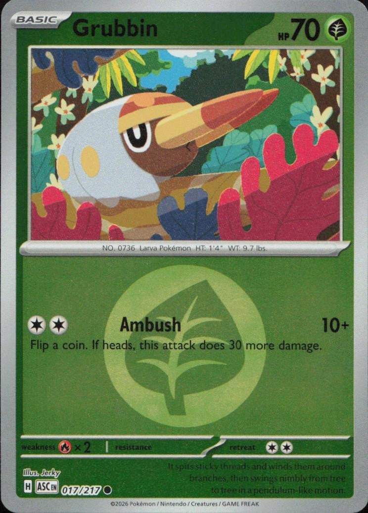 Grubbin (Energy Symbol Pattern) 017/217 ME: Ascended Heroes Reverse Holo Common