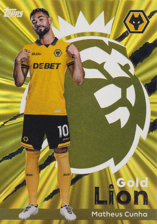 Matheus Cunha Gold Lion Card # GL 18 Topps Premier League 2026