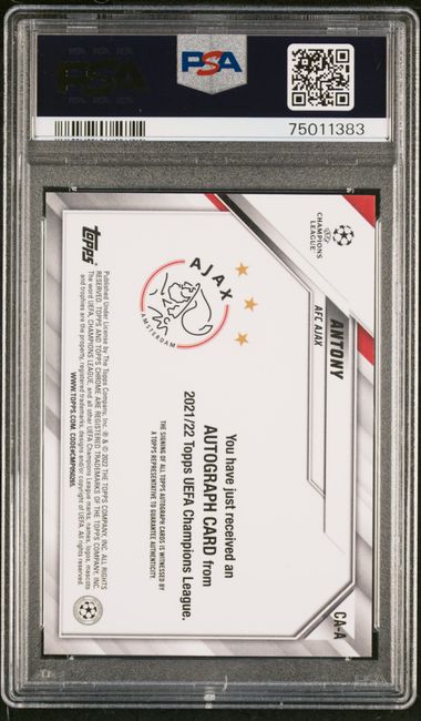 Antony Autograph 2021-22 Topps Chrome UCL (GRADED)(PSA 10)