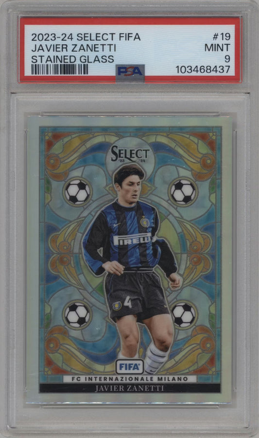 Javier Zanetti Stained Glass Case Hit SSP Panini Select FIFA (GRADED)(PSA)