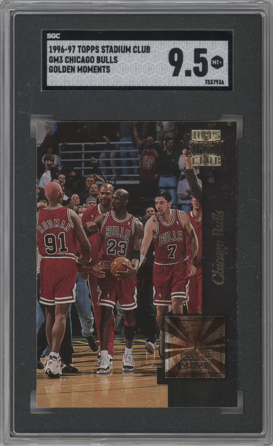 Chicago Bulls Golden Moments 1996-97 Topps Stadium Club (GRADED)(SGC)