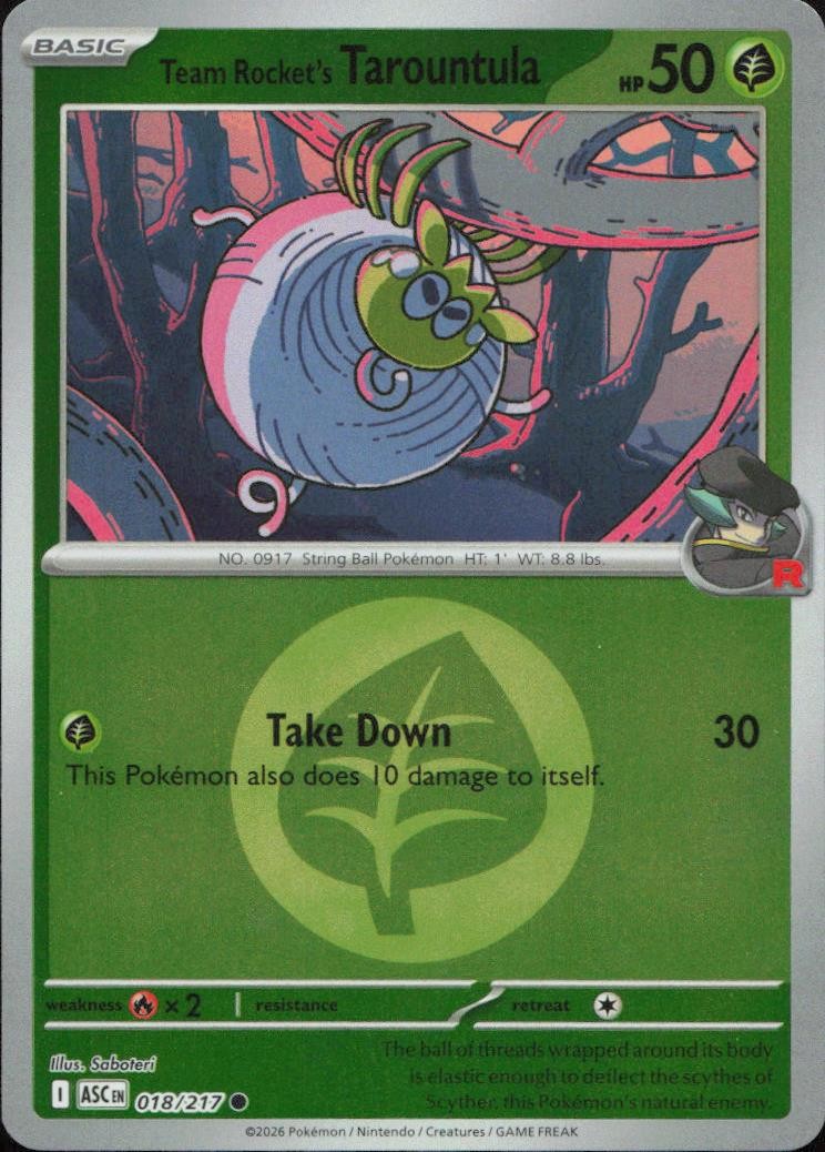 Team Rocket's Tarountula (Energy Symbol Pattern) 018/217 ME: Ascended Heroes Reverse Holo Common