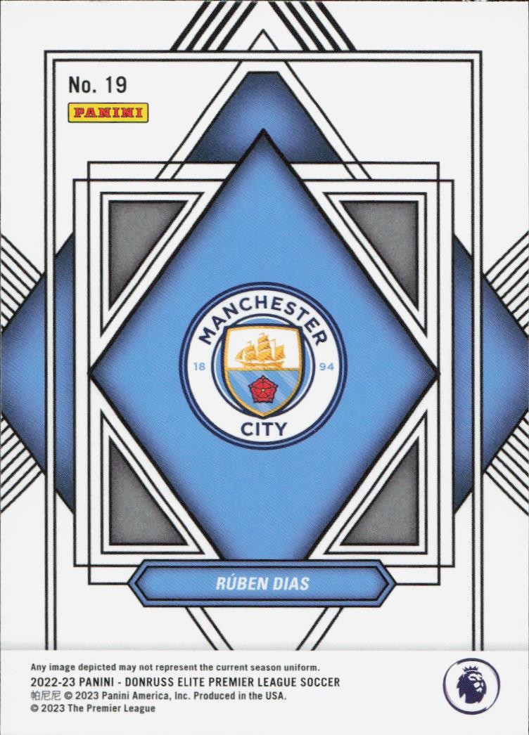 Ruben Dias Donruss Elite Premier League - Elite Deck Manchester City 19 2022-23 (Back)