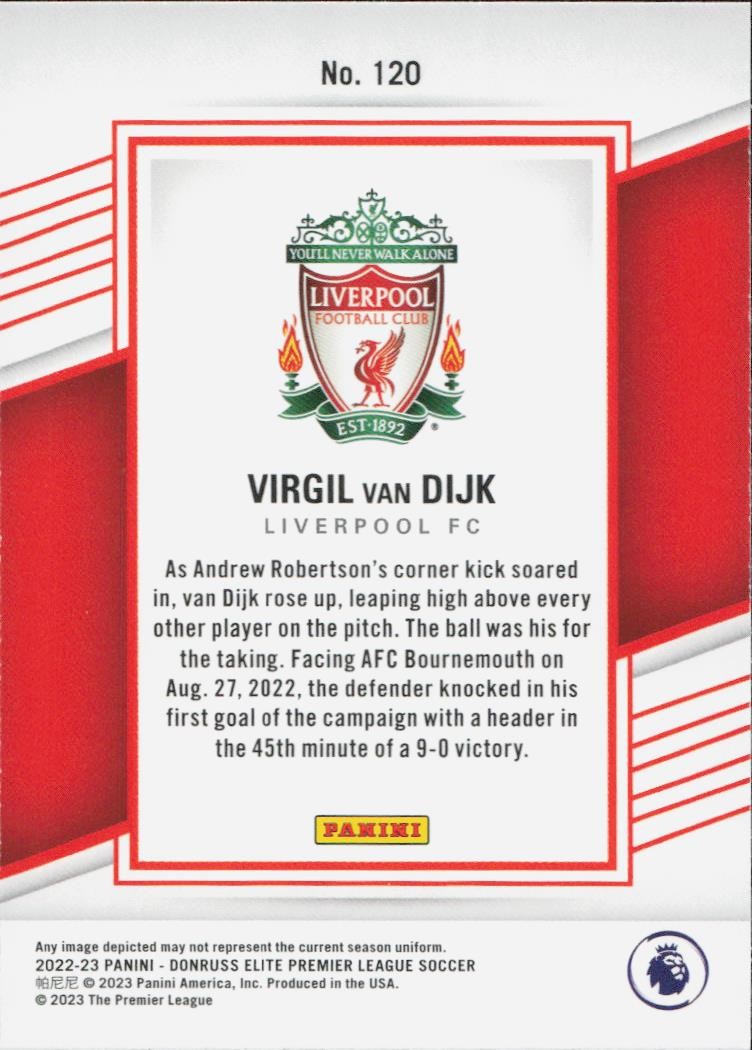 Virgil van Dijk Donruss Elite Premier League Liverpool 120 2022-23