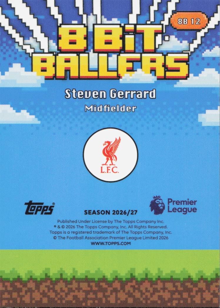Steven Gerrard Topps Premier League Flagship 8-Bit Ballers Liverpool 8B12 2026-27