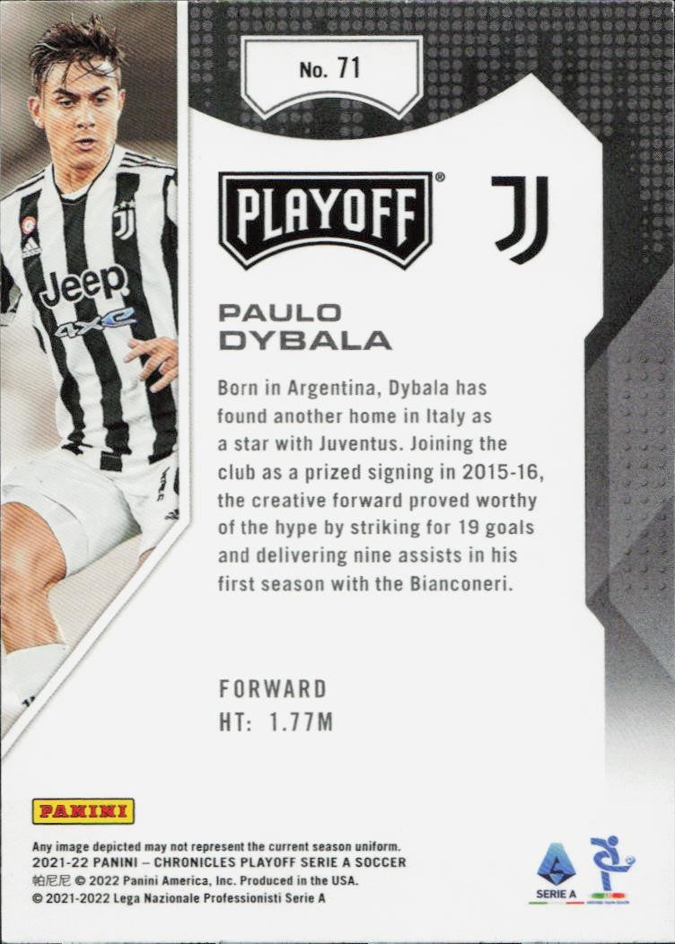 Paulo Dybala Panini Chronicles - Playoff Serie A Red Lasers Juventus 71 2021-22