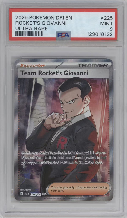 Team Rocket's Giovanni (DRI 225)(GRADED)(PSA)