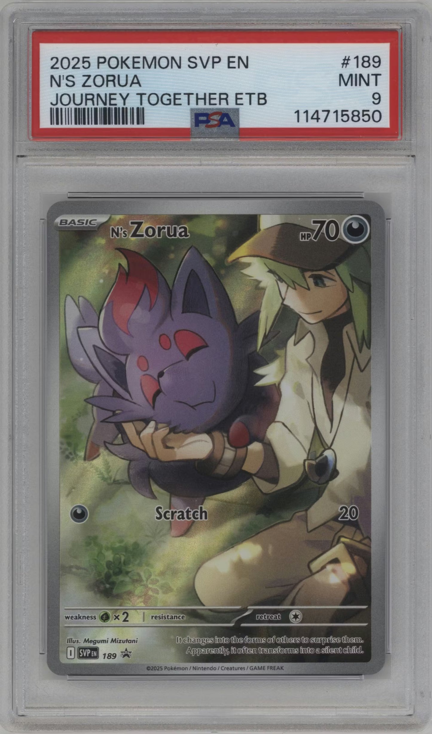 N's Zorua (SVP 189)(GRADED)(PSA)