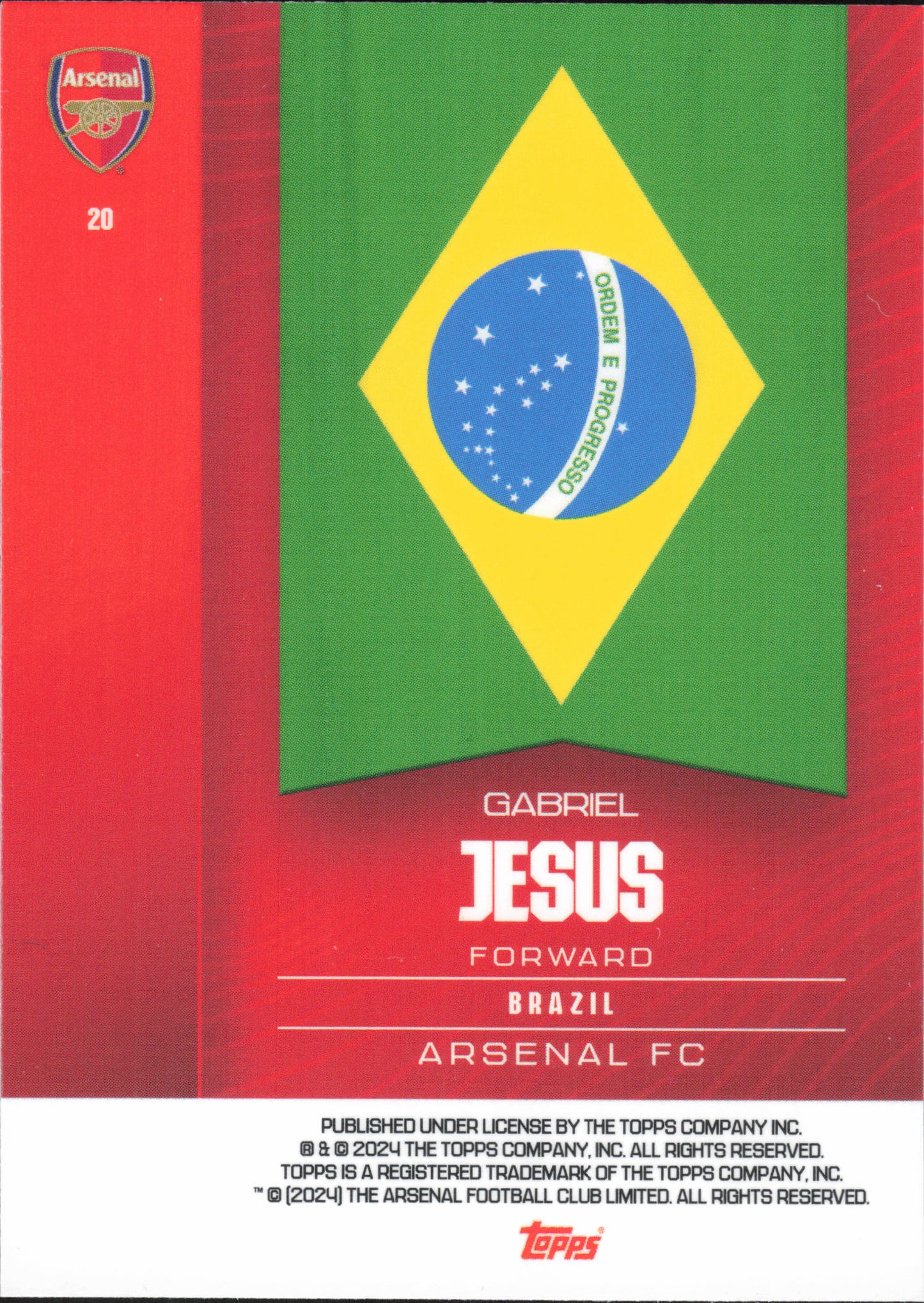 Gabriel Jesus Velocity Arsenal Fan Set