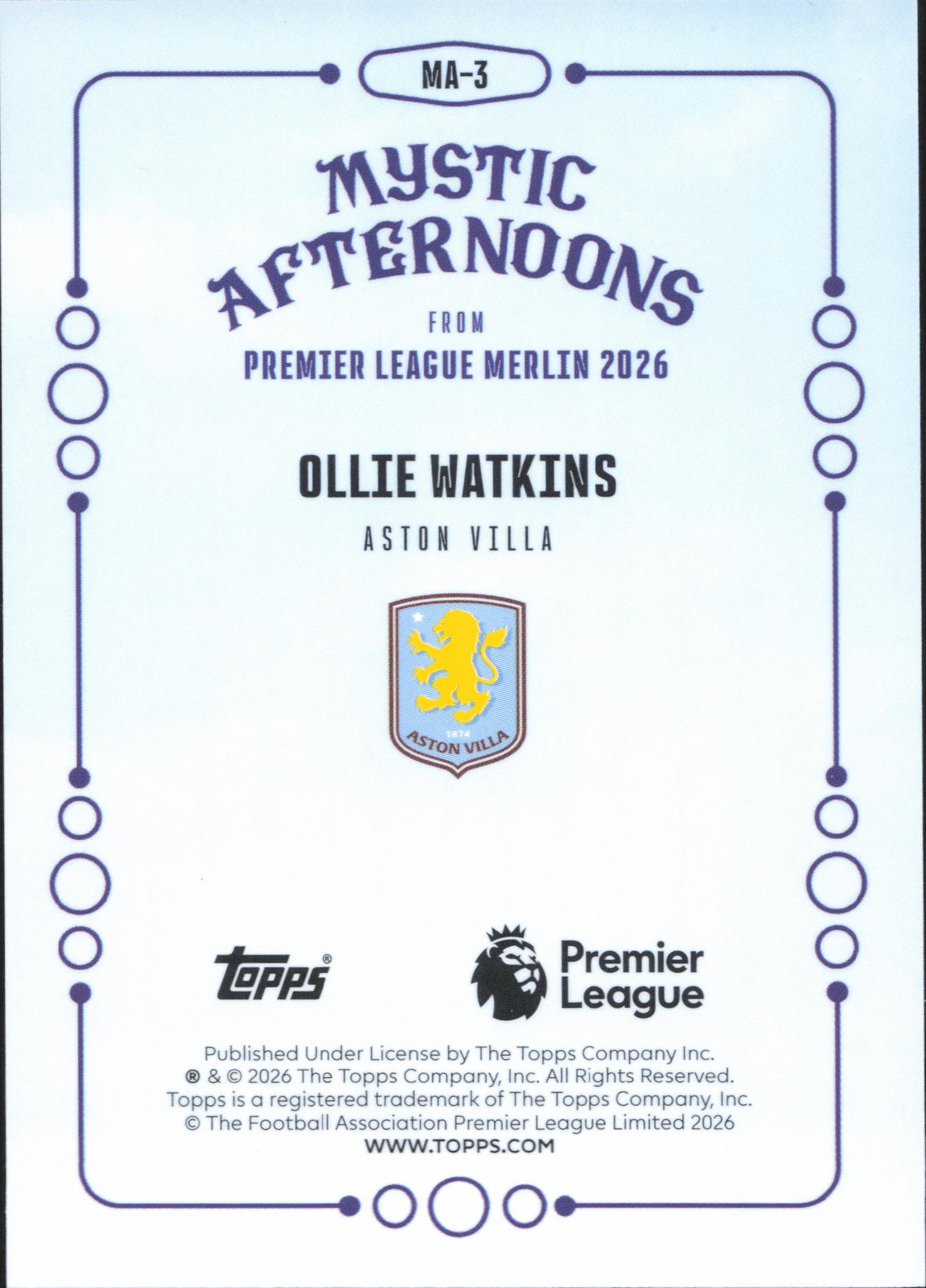 Ollie Watkins Mystic Afternoons Topps Merlin EPL