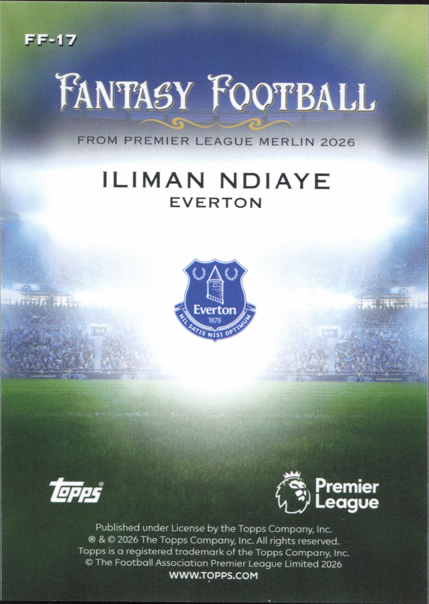 Iliman Ndiaye Fantasy Football Topps Merlin EPL
