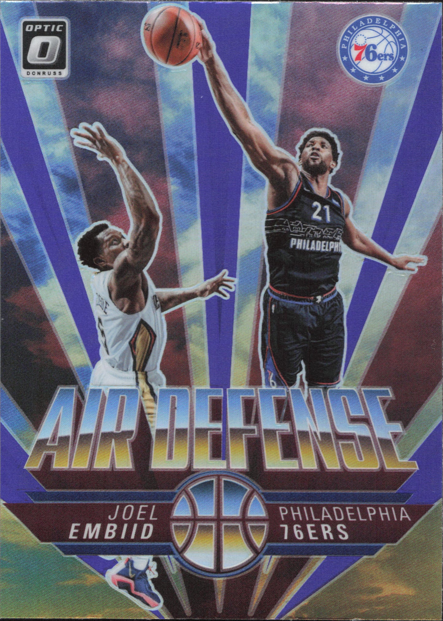 Joel Embiid Air Defence Purple Panini Optic Donruss