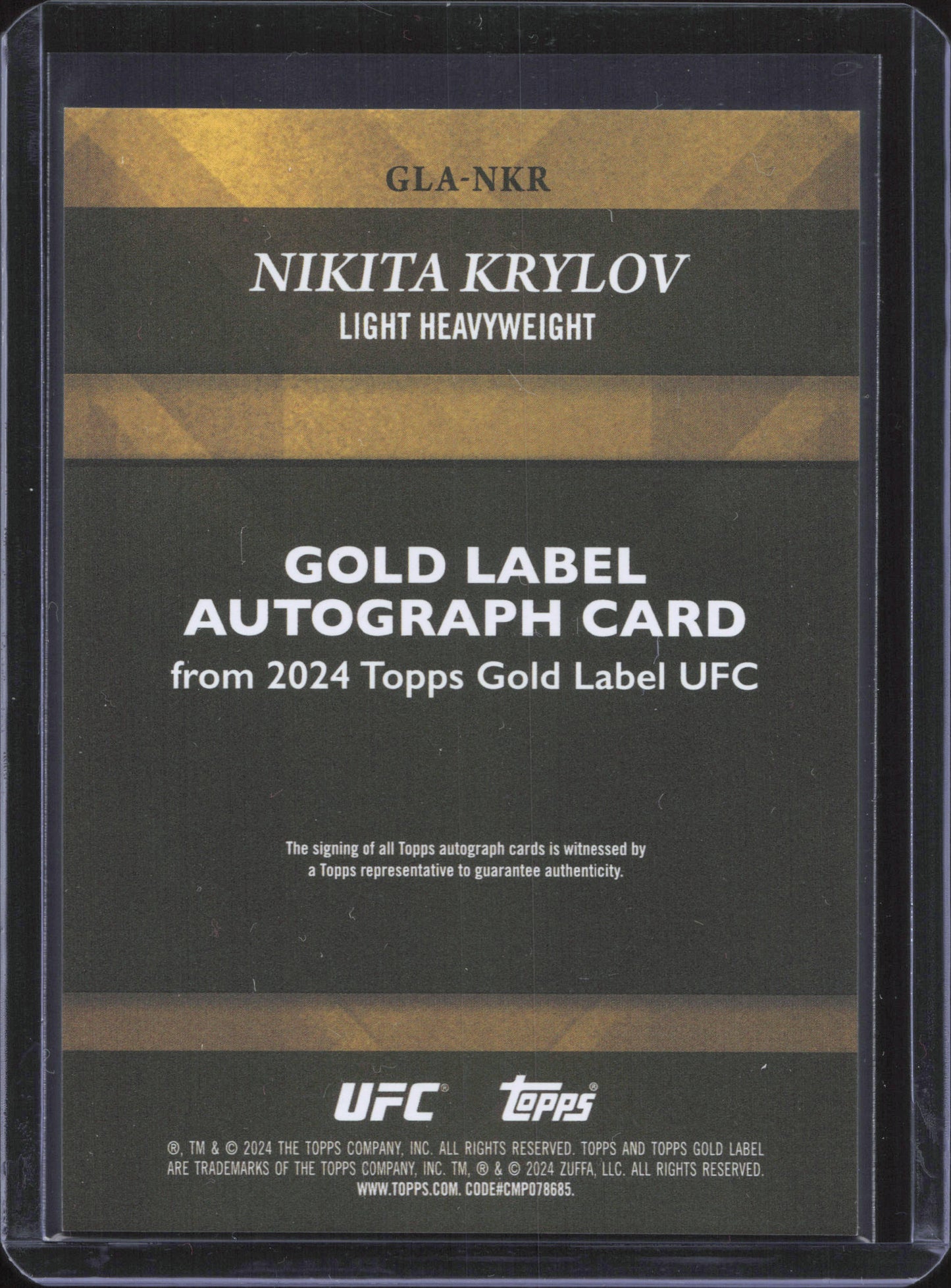 Nikita Krylov Autograph Numbered /249 Topps Gold Label