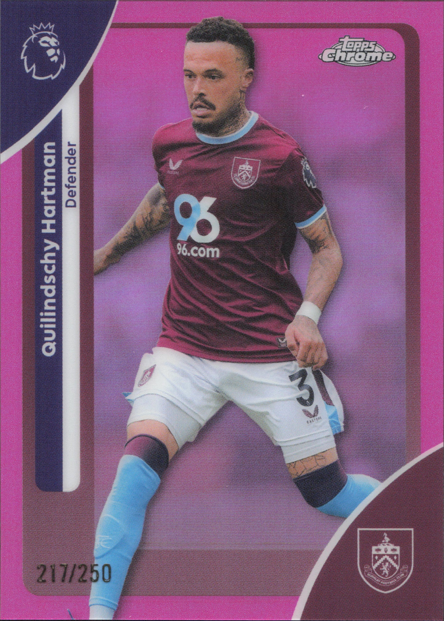 Quilindschy Hartman Numbered /250 Topps Chrome EPL