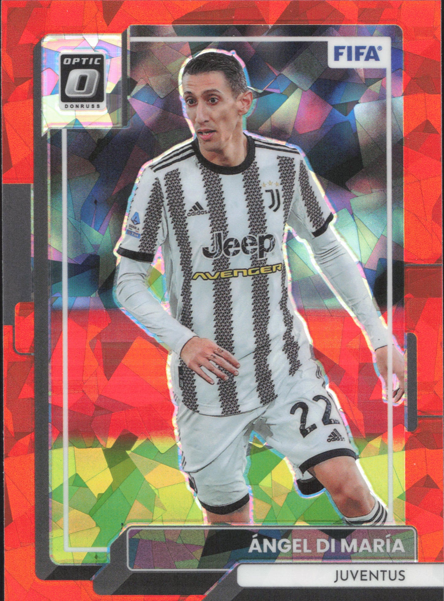 Angel Di Maria Orange Cracked Ice Panini Donruss Optic