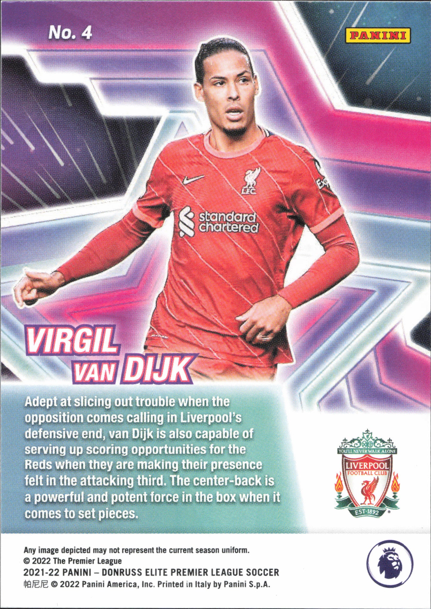 Virgil Van Dijk Star Status Panini Donruss Elite