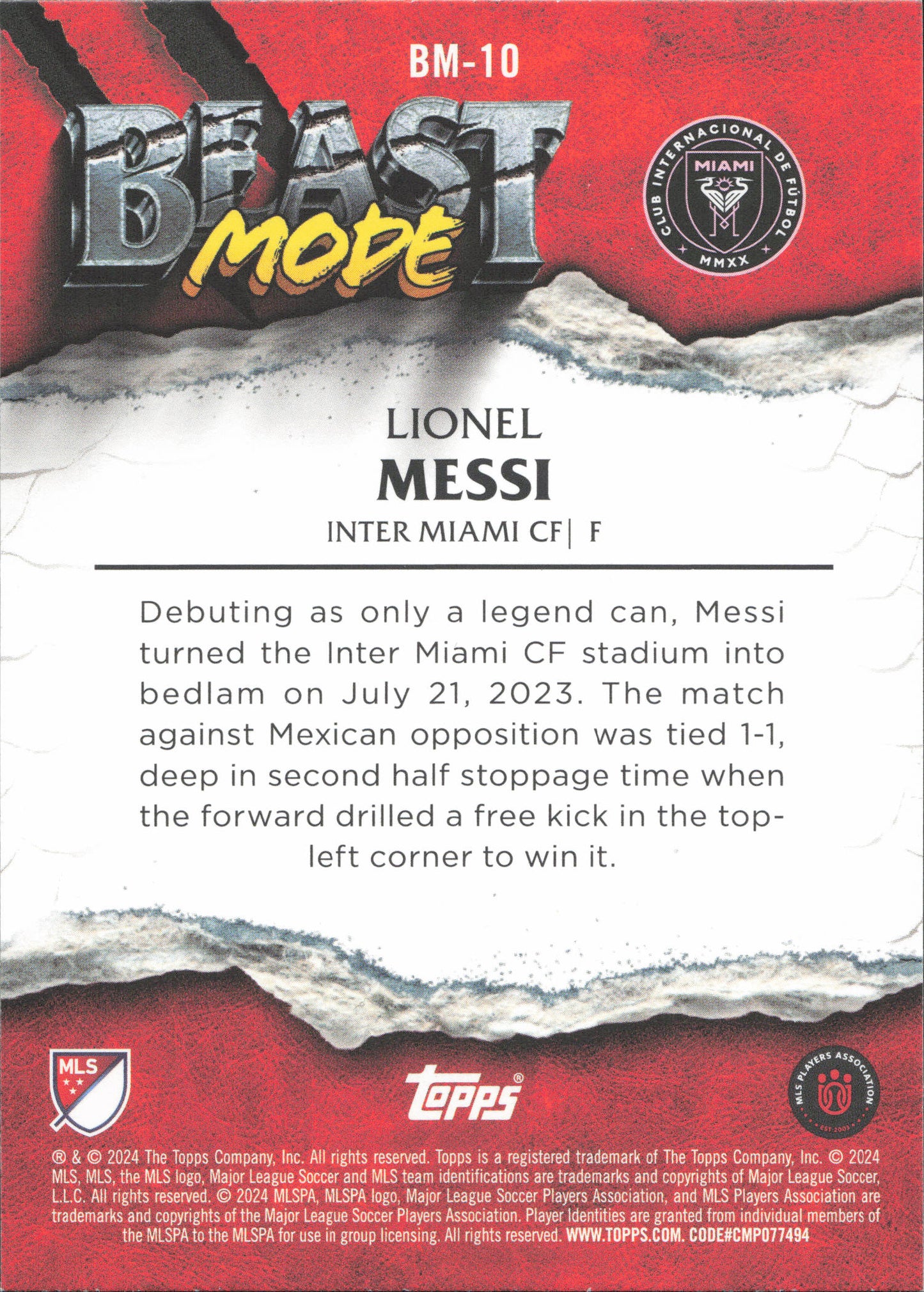Lionel Messi Beast Mode Topps Superstars MLS