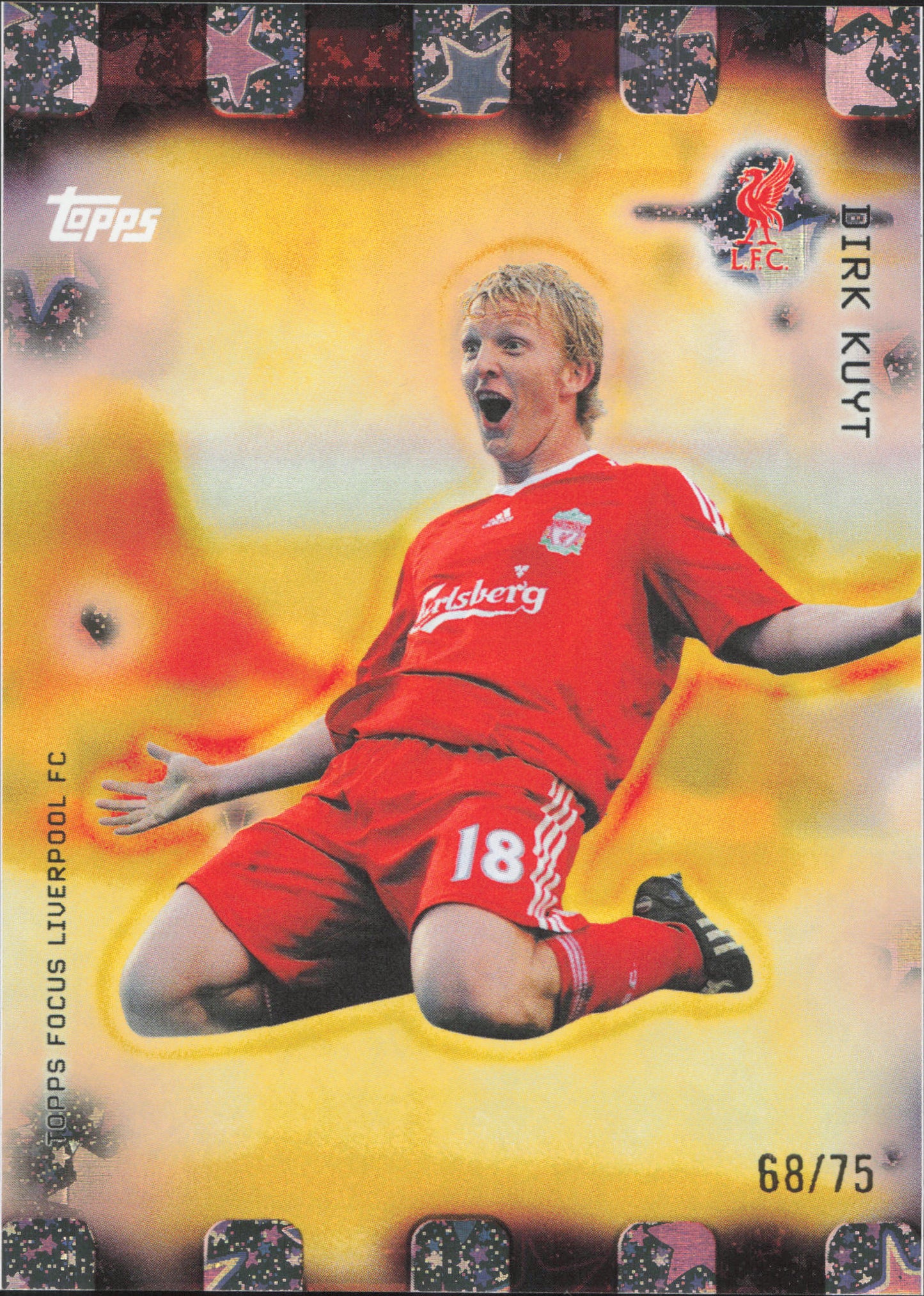 Dirk Kuyt Numbered /75 Topps Focus Liverpool