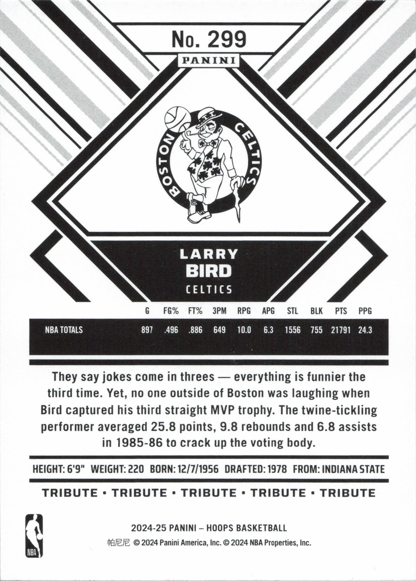 Larry Bird Panini NBA Hoops