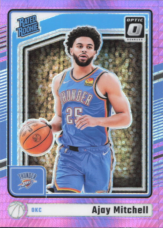 Ajay Mitchell Rated Rookie Pink Hyper Panini Donruss Optic