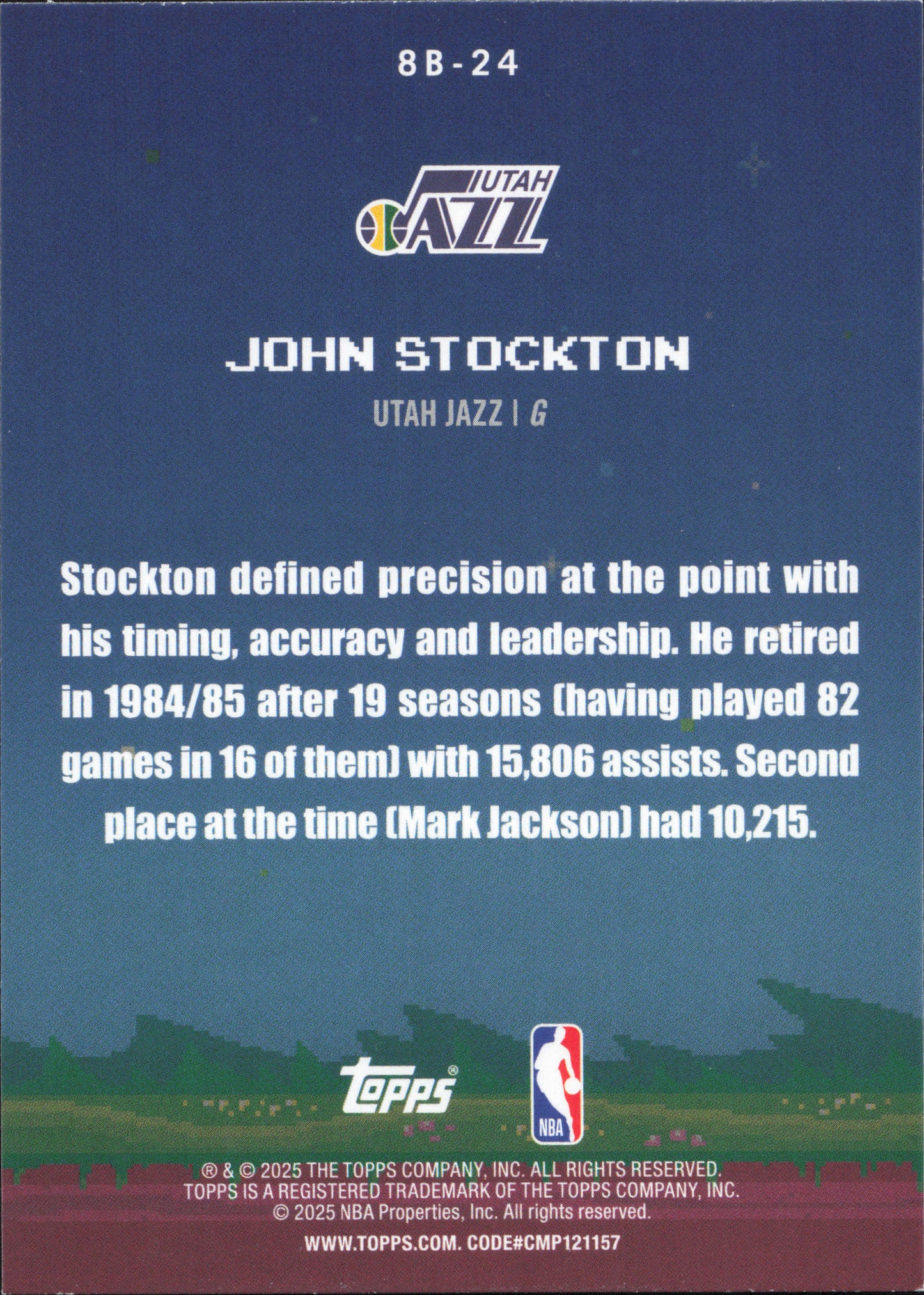 John Stockton 8-Bit Ballers Topps Flagship