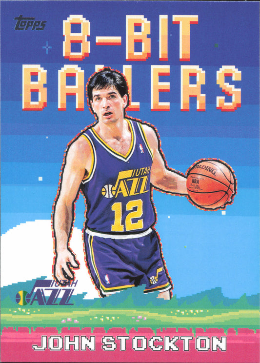 John Stockton 8-Bit Ballers Topps Flagship