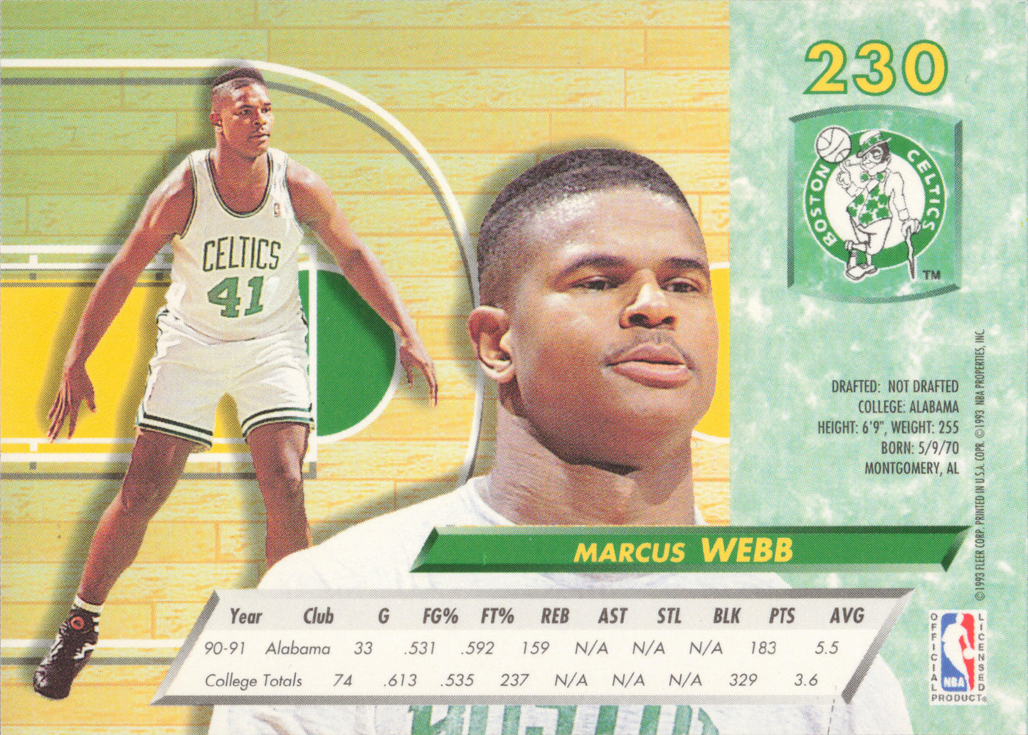 Marcus Webb Rookie Fleer Ultra 1992-93
