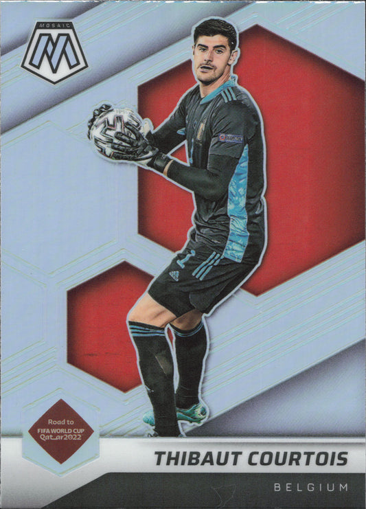 Thibaut Courtois Silver Prizm Panini Mosaic World Cup Qatar