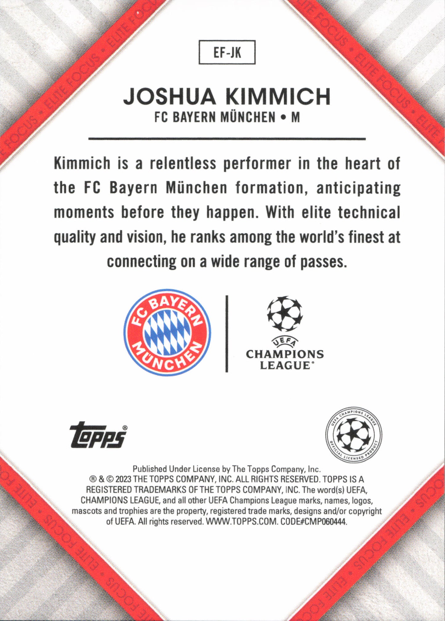 Joshua Kimmich Elite Focus Topps Superstars