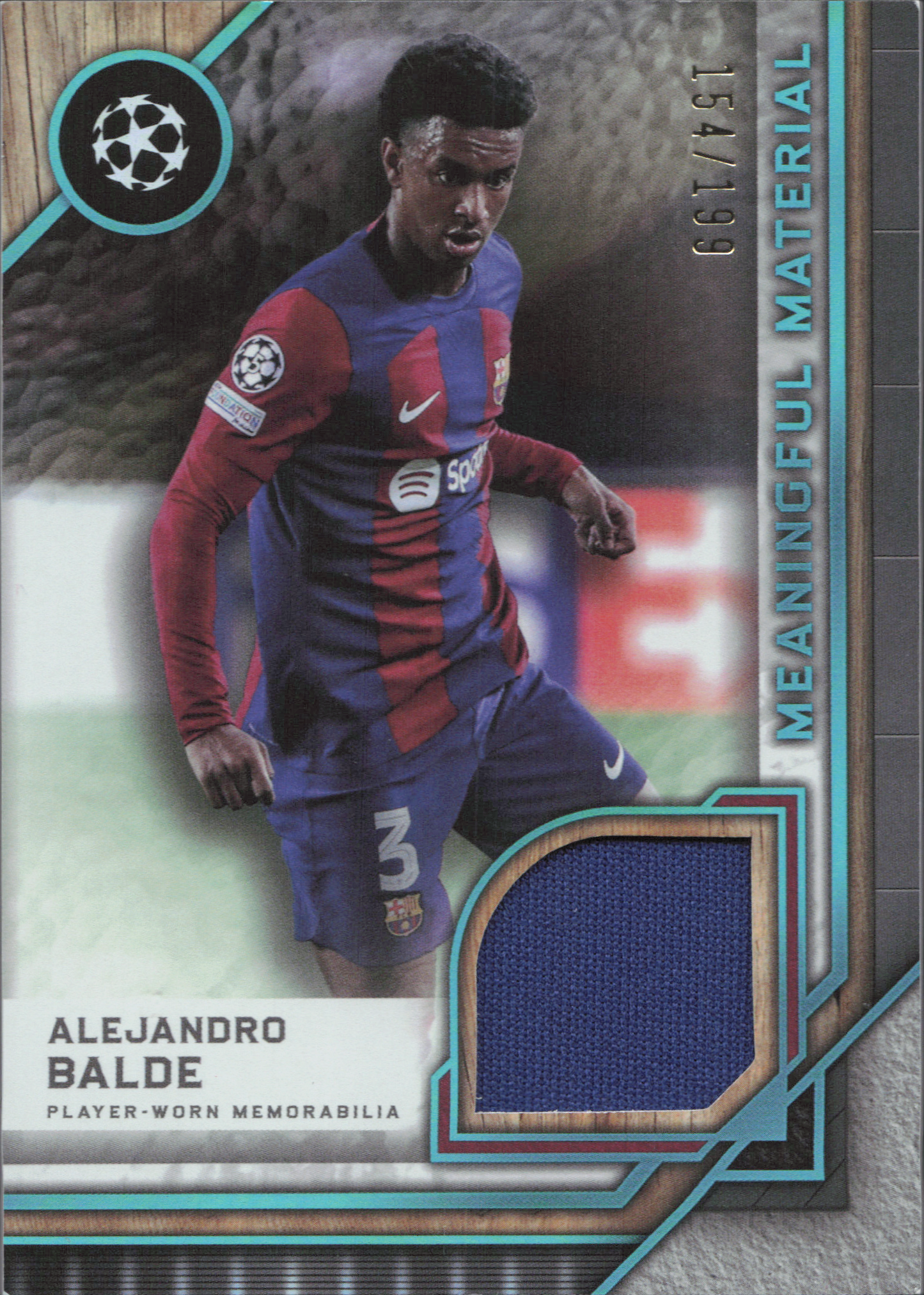 Alejandro Balde Player-Worn Patch Numbered /199 Topps Museum