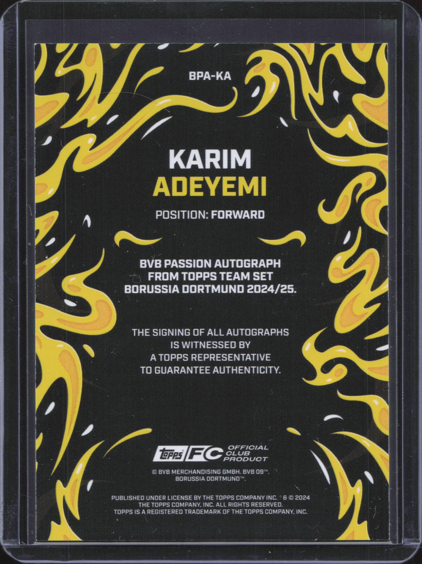Karim Adeyemi Autograph Topps Team Set